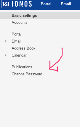 How to change your 1and1 (IONOS) email password