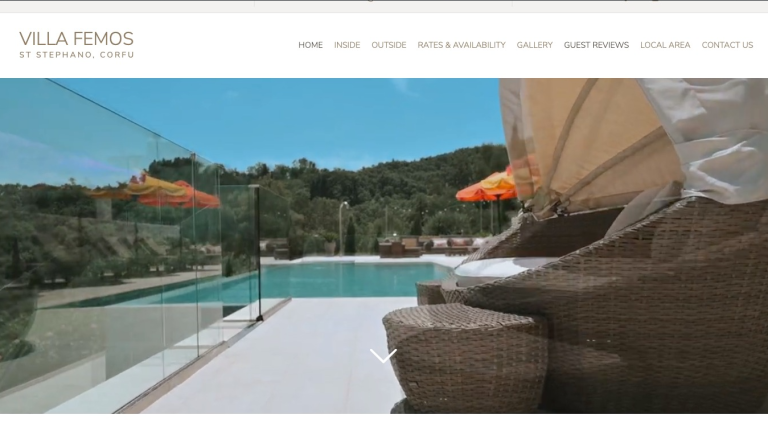 Web Design For Accommodation Corfu luxury modern private villa infinity pool sleeps 8 in 4 bedrooms nr San Stephanos