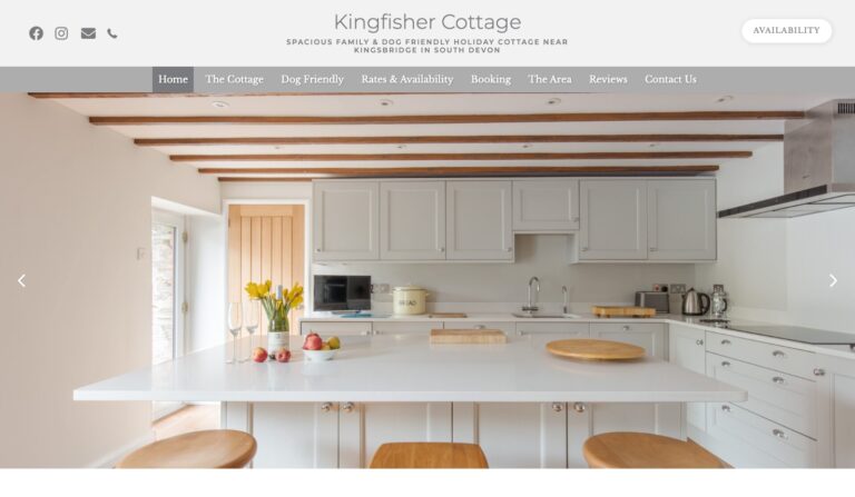 Web Design For Accommodation Devonshire Cottages screenshot