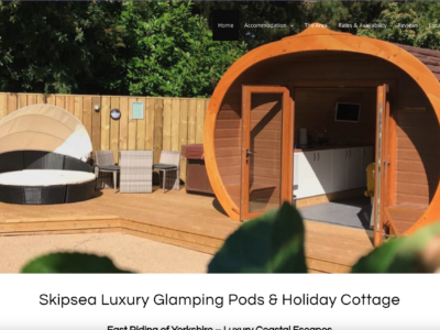 New website for Bumblebee cottage and pods - using our great new Essential Service!