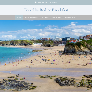 B&B Bed and Breakfast, Centre Newquay, Cornwall - SW Coastal Path nr Beaches
